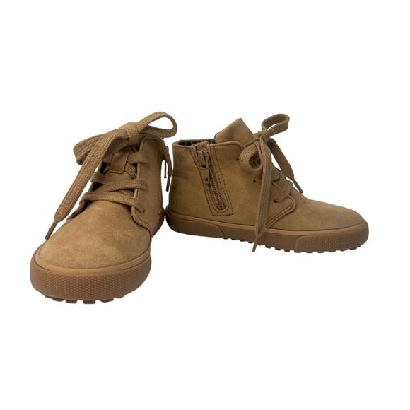 Cat & Jack Faux Suede High Top Boots 9 Tan Toddler Boys Desert Brogan Casual NIB - Picture 5 of 8